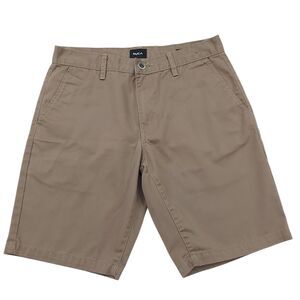 RVCA The Weekend Chino Shorts Mens 31x10 Brown Flat Front Work Casual Travel